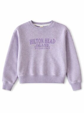 Kids Pacific & Co Hilton Head Island Sweatshirt Medium Purple Embroidered